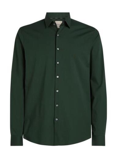 Poplin Stretch Slim Shirt Tops Shirts Business Green Calvin Klein