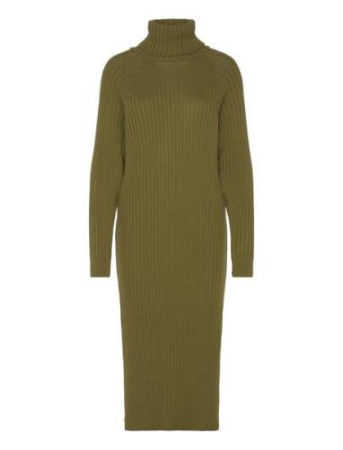 Yasmavi Knit Midi Rollneck Dress Noos Polvipituinen Mekko Green YAS