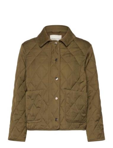 Quilted Cord Detailed Jacket Tikkitakki Khaki Green GANT