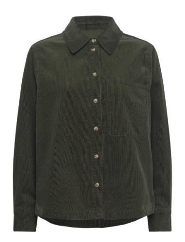 Mini Cord Josu Shirt Tops Shirts Long-sleeved Green Mads Nørgaard