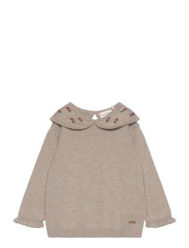 Pullover Knit Tops Knitwear Pullovers Brown Minymo