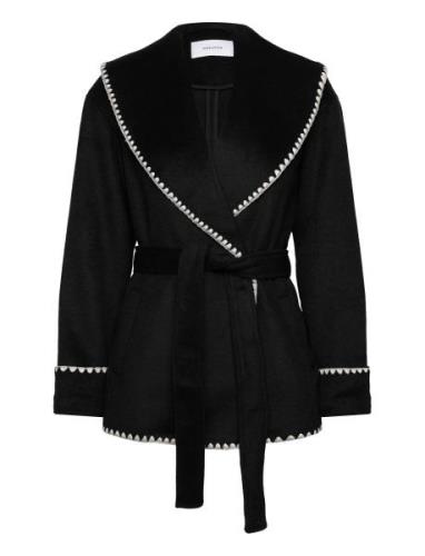 Yara Shawl Collar Wool Blend Jacket Villakangastakki Black Bubbleroom