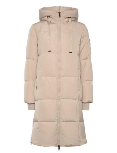 Mmnova Square Down Coat Topattu Pitkä Takki Beige MOS MOSH