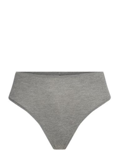 Brief Thong High Cotton Stringit Alusvaatteet Grey Lindex