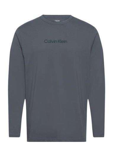 L/S Crew Neck Tops T-shirts Long-sleeved Blue Calvin Klein