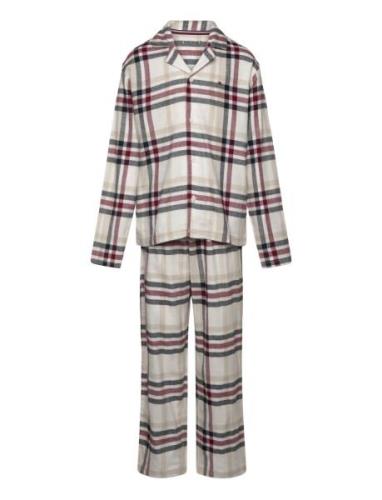 Pj Straight Gifting Print Set Pyjamasetti Pyjama Cream Tommy Hilfiger