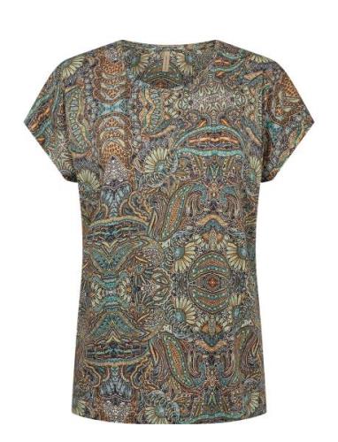 Sc-Felicity Aop Tops T-shirts & Tops Short-sleeved Multi/patterned Soy...