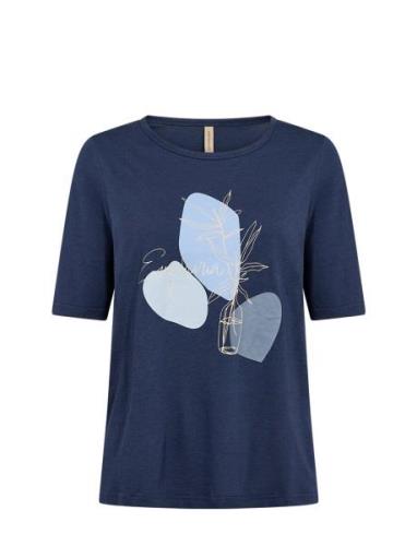 Sc-Felicity Fp Tops T-shirts & Tops Short-sleeved Blue Soyaconcept