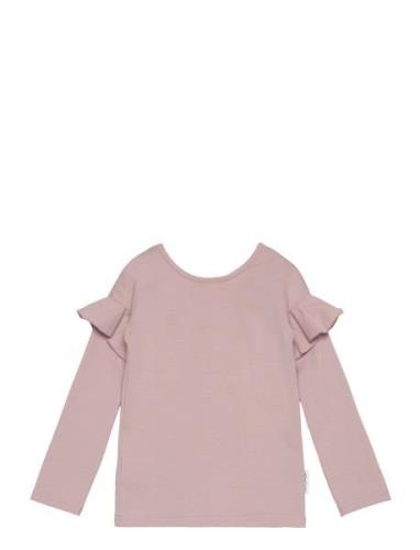 Frilla Shirt Tops T-shirts Long-sleeved T-shirts Pink Gugguu