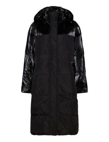 Camicras Puffer Jacket Topattu Pitkä Takki Black Cras