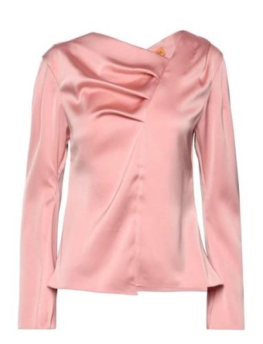 Asymmetrical Long Sleeve Top, 2261 Tops Blouses Long-sleeved Pink STIN...