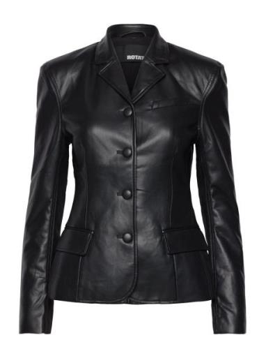 Fitted Blazer Nahkatakki Black ROTATE Birger Christensen