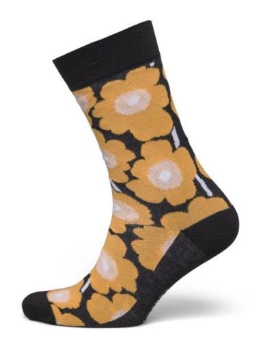 Kirmailla Unikko Lingerie Socks Regular Socks Yellow Marimekko