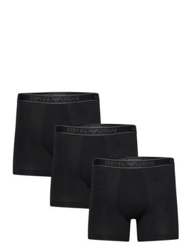 Men's Knit 3-Pack Boxer Bokserit Black Emporio Armani