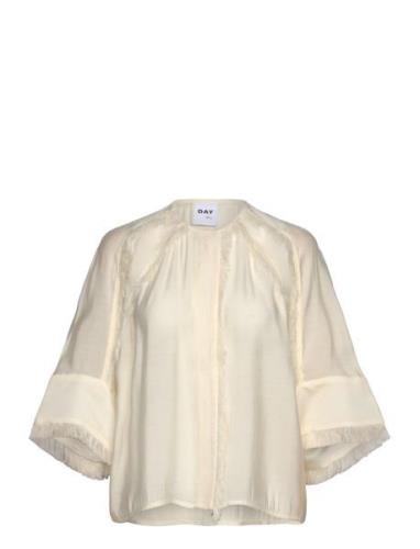 Cassie - Sheer Fringes Tops Blouses Long-sleeved Cream Day Birger Et M...