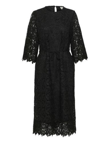 Kaemilia Lace Dress Polvipituinen Mekko Black Kaffe