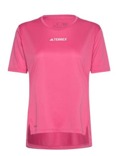 W Mt Tee Sport T-shirts & Tops Short-sleeved Pink Adidas Terrex