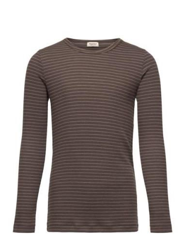 Tani Tops T-shirts Long-sleeved T-shirts Brown MarMar Copenhagen