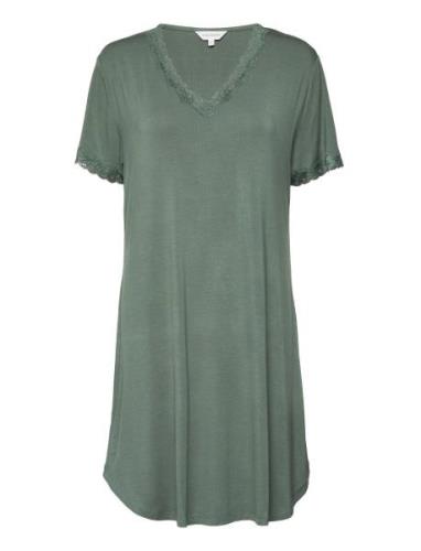 Bamboo Short Sleeve Nightdress With Yöpaita Green Lady Avenue