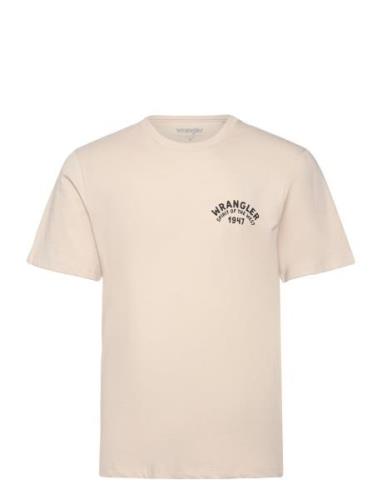 Graphic Tee Tops T-shirts Short-sleeved Cream Wrangler