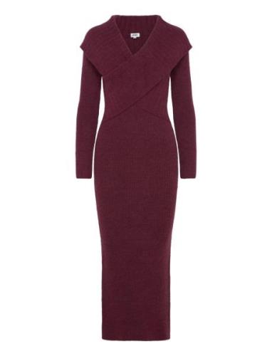 Amaya Knitted Dress Maksimekko Juhlamekko Burgundy Twist & Tango