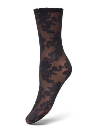 Oroblu Little Roses Sock 20 Lingerie Socks Regular Socks Black Oroblu