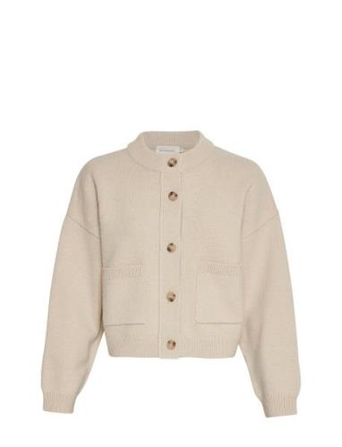 Mschcarina Cardigan Tops Knitwear Cardigans Beige MSCH Copenhagen