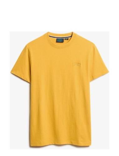 Vintage Logo Emb Tee Tops T-shirts Short-sleeved Yellow Superdry