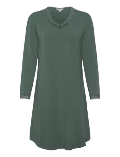 Bamboo - Nightdress With Long Sleev Yöpaita Khaki Green Lady Avenue