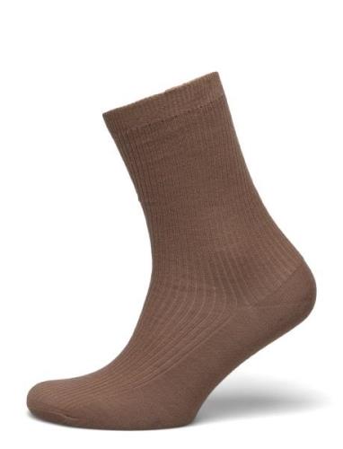 Fine Wool Rib Socks Lingerie Socks Regular Socks Brown Mp Denmark