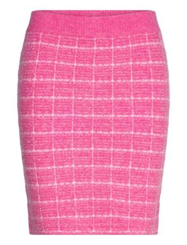 Viaudrey Check Knit Skirt /Ka Lyhyt Hame Pink Vila