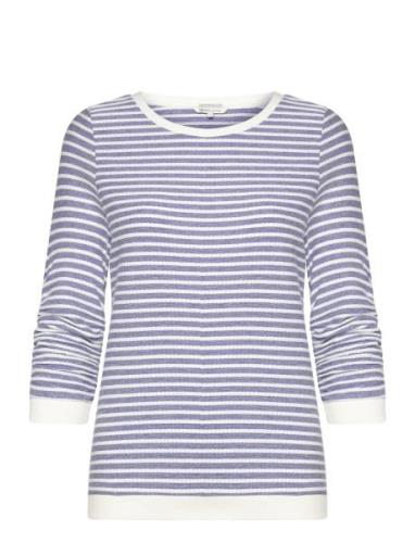 Striped Jacquard Sweatshirt Tops Knitwear Jumpers Blue Tom Tailor