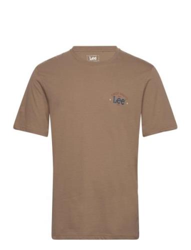 Big Logo Tee Tops T-shirts Short-sleeved Brown Lee Jeans