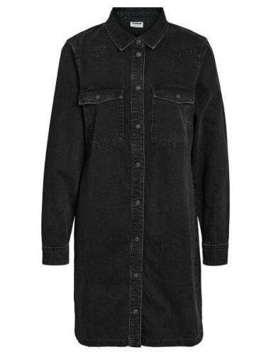 Nmnew Signe L/S Denim Dress Vi001Bl Noos Polvipituinen Mekko Black NOI...