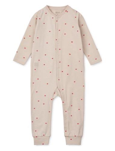 Birk Printed Pyjamas Jumpsuit Pyjama Sie Jumpsuit Haalari Cream Liewoo...