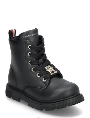 Tommy Hilfiger Lace-Up Ankle Boots Bootsit Nauhalliset Saapikkaat Blac...