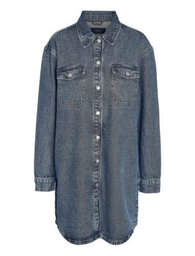 Nmalva L/S Denim Dress Az351Mb Noos Fwd Polvipituinen Mekko Blue NOISY...