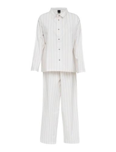 Pilen Yarndyed Flannel Pyjamas Pyjama White Høie Of Scandinavia