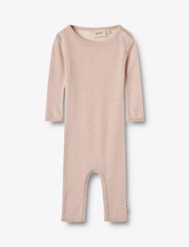 Wool Silk Jumpsuit Frankie Pitkähihainen Body Pink Wheat