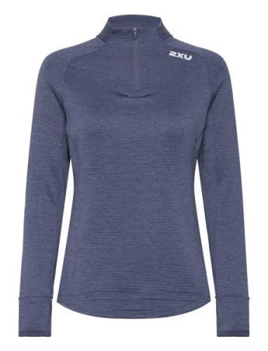 Ignition 1/4 Zip Tops T-shirts & Tops Long-sleeved Blue 2XU