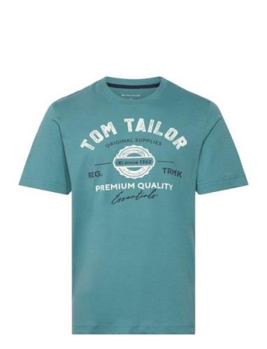 Logo Tee Tops T-shirts Short-sleeved Blue Tom Tailor