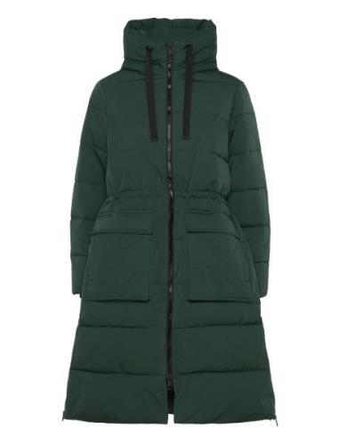 Mschpavinaria Zip Jacket Topattu Pitkä Takki Green MSCH Copenhagen