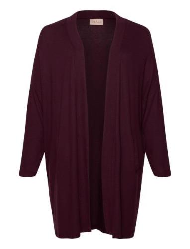 Wa-Sim Tops Knitwear Cardigans Burgundy Wasabiconcept