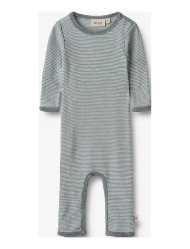 Wool Jumpsuit L/S Haven Pitkähihainen Body Blue Wheat