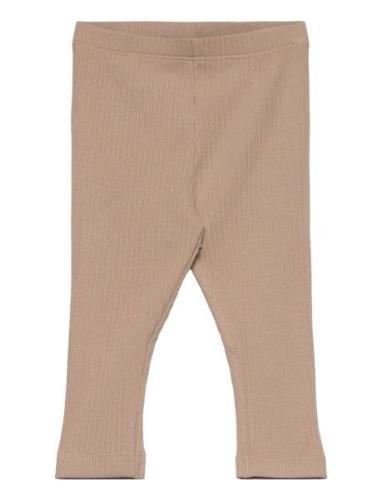 Leggings Rib Bottoms Leggings Beige Huttelihut