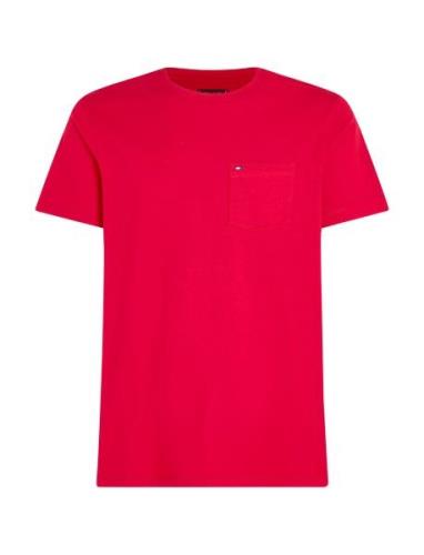 Essential Solid Pocket Tee Tops T-shirts Short-sleeved Red Tommy Hilfi...