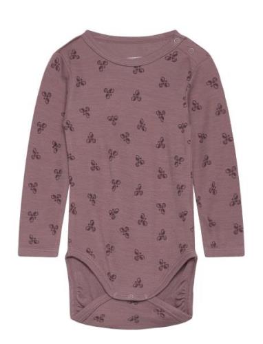 Hmlbambo Body Ls Pitkähihainen Body Pink Hummel