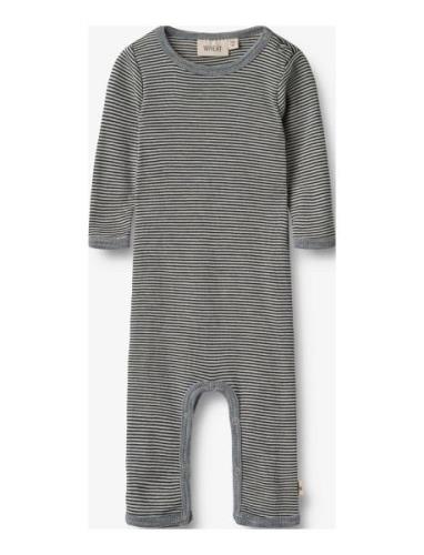 Wool Jumpsuit L/S Haven Pitkähihainen Body Navy Wheat