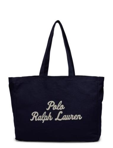 Embroidered Canvas Tote Shopper Laukku Navy Polo Ralph Lauren