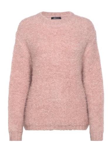 Boucle Knitted Sweater Tops Knitwear Jumpers Pink Gina Tricot